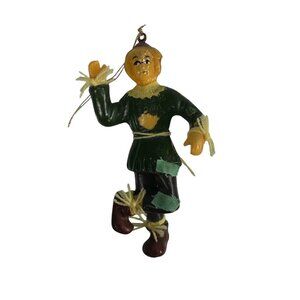 Vintage Wizard of Oz Scarecrow Plastic Christmas Ornament Hong Kong Blow Mold
